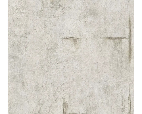 Behang in betonlook met details van wapeningsstaal