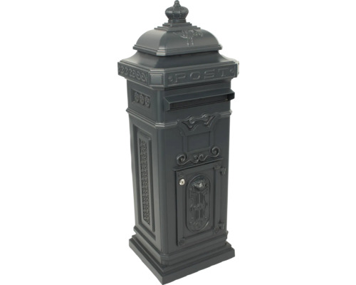 Vrijstaande brievenbus met slot en decoratieve elementen