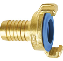 Tuinslangkoppeling van messing met geribbelde aansluiting