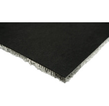 Detailweergave van een tapijt met textiele rug en franjes