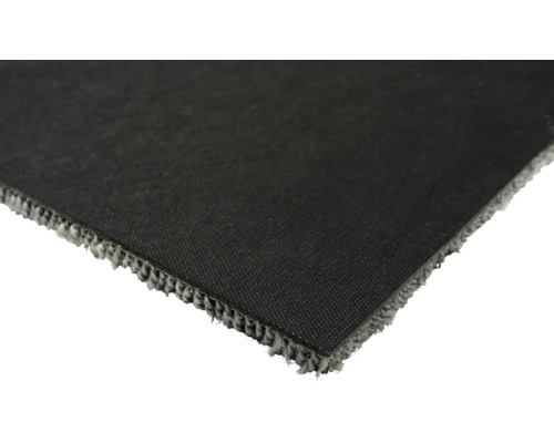 Close-up van een stuk zwart tapijt.