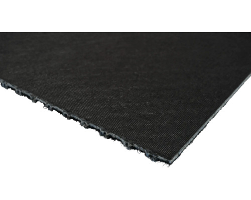 Close-up van een zwarte bouwplaatsbeschermingsmat.