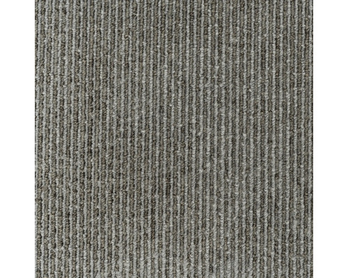 Detailweergave van een grijze tapijtvloer met streepmotief