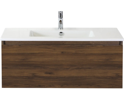 Wastafelonderkast met wastafel en kraan