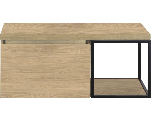 Houten dressoir met zwart metalen frame