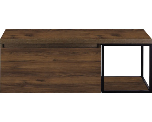 Houten kast met metalen frame