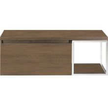 Houten kast met metalen frame