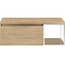 Houten console met metalen frame