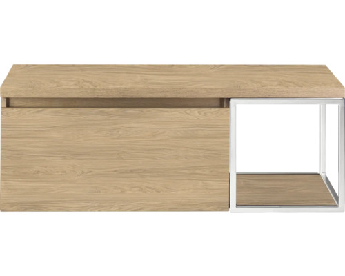 Houten console met metalen frame