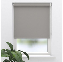 Grijs rolgordijn voor raam