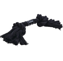 Zwart katoenen touw hondenspeelgoed met knopen en franjes