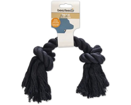 Beigeztes hondenspeelgoed van touw met aan elk uiteinde een knoop