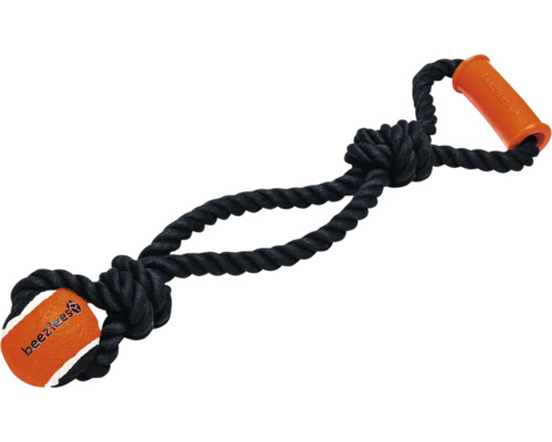 Hondenspeelgoed van touw met bal en handvat