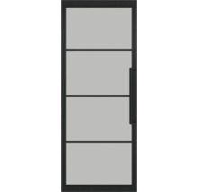 Zwarte binnendeur met glas en handgreep