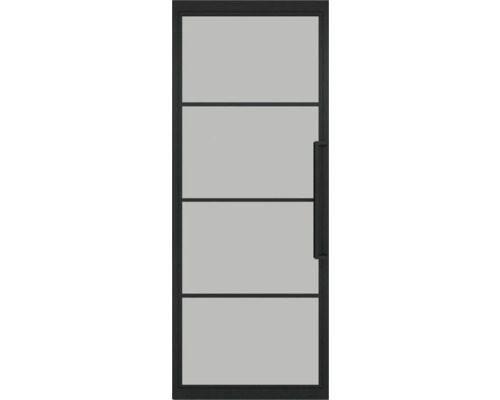 PERTURA 2801 Taatsdeur 83x211,5 cm grijs gerookt glas Zwarte binnendeur met glas en handgreep
