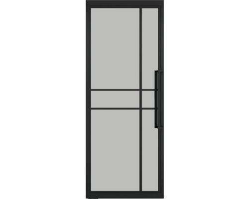 PERTURA 2860 Taatsdeur 93x231,5 cm modern grijs gerookt glas Glazen deur met metalen frame en handgreep