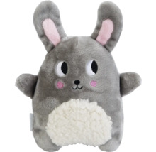 Grijs knuffel konijn met roze accenten