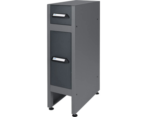 Grijze ladekast met twee laden