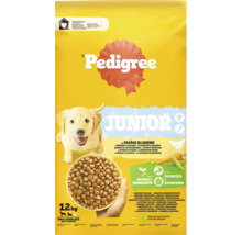 Verpakking Pedigree Junior droog hondenvoer met gevogelte en groenten, 12 kilogram