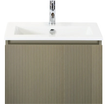 Wastafelmeubel met geribbelde voorkant en kraan