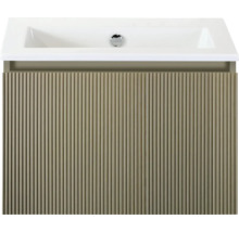 Onderkast met wastafel en verticaal geribbelde voorkant