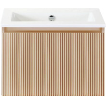 Wastafelmeubel met wastafel en geribbelde voorkant