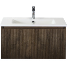 Wastafelonderkast met wastafel en kraan voor de badkamer