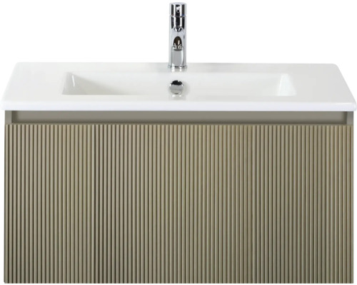 Wastafelonderkast met wastafel en kraan