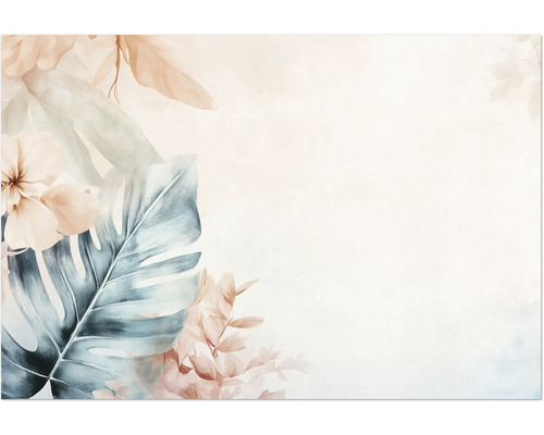 Illustratie met tropische bladeren en bloemen