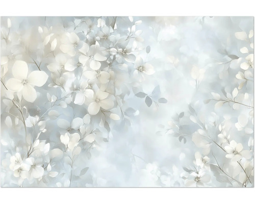 Fotobehang met wit bloemmotief