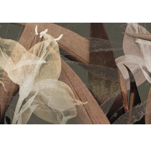 Abstract bloempatroon met bloemblaadjes en bladeren