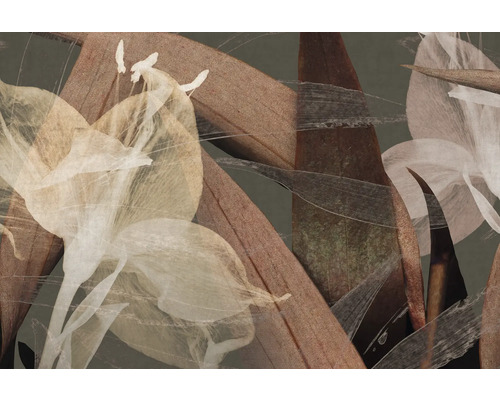 Abstract bloempatroon met bloemblaadjes en bladeren