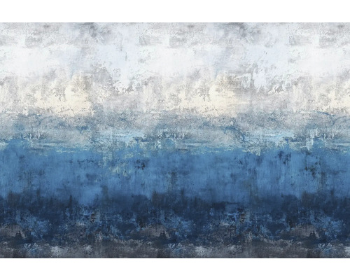 Behang met abstract ontwerp in blauw en wit