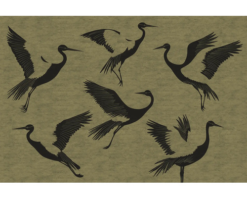 Behang met kraanvogelmotief
