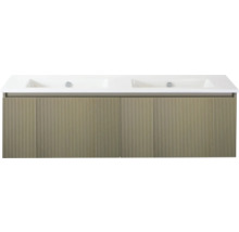 Onderkast met dubbele wastafel en geribbelde voorkant