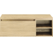 Houten kast met schuifdeur en schappen