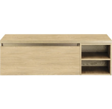 Houten kast met schuifdeur en open planken