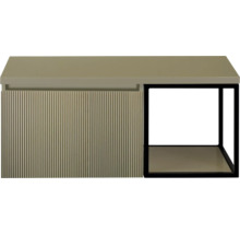 Kast met geribbelde deur en open plank