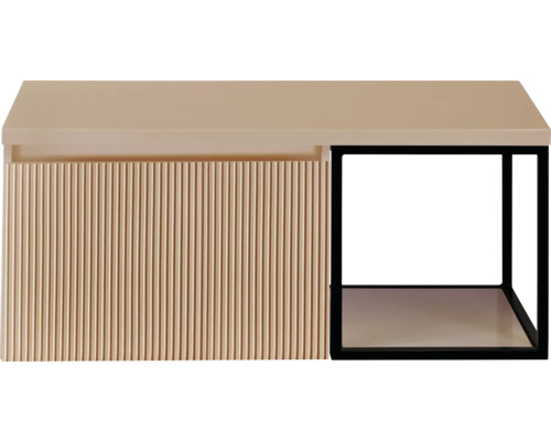 Salontafel met geribbelde ladefront en open vak