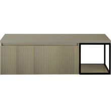 Onderkast met geribbelde deur en open plank