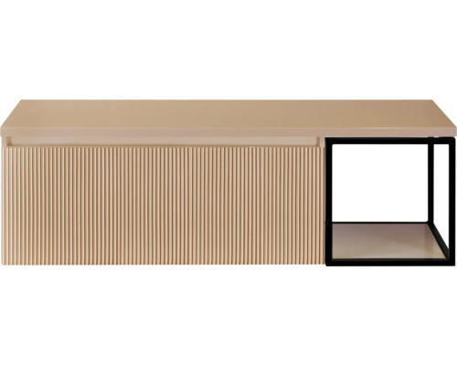 Onderkast met geribbelde voorkant en open plank