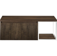 Wastafelonderkast met geribbelde voorkant en opbergplank