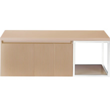 Wastafelonderkast met verticaal geribbelde voorkant en open plank