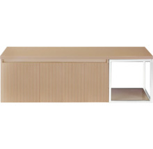 Wastafelonderkast met geribbelde voorkant en plank