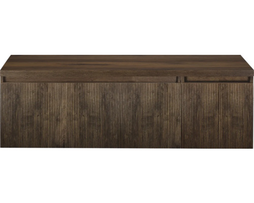 Houten onderkast met geribbelde voorkant