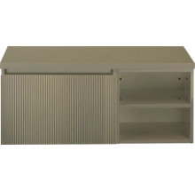 Onderkast met geribbelde schuifdeur en open schappen