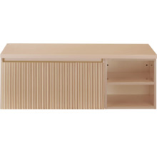 Wandhangende wastafelonderkast met schuifdeur en legplanken