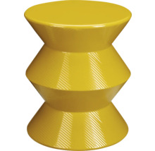 Gele kruk met zandlopervormig ontwerp