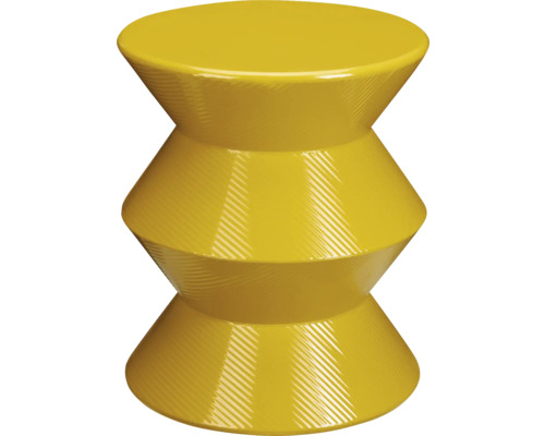 Plantenstandaard bijzettafel shiny geel 30 x 36 cm Gele kruk met zandlopervormig ontwerp