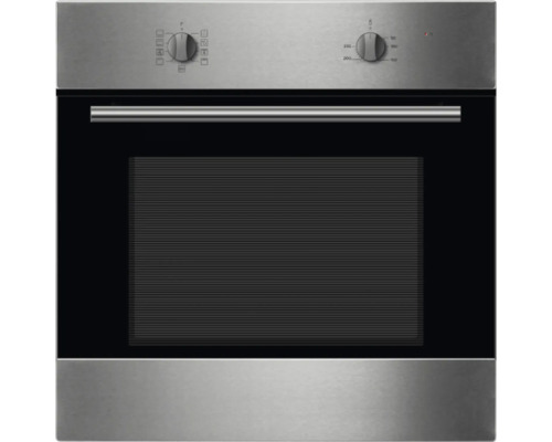 Roestvrijstalen inbouwoven met temperatuurregelaar en functiekeuzeschakelaar